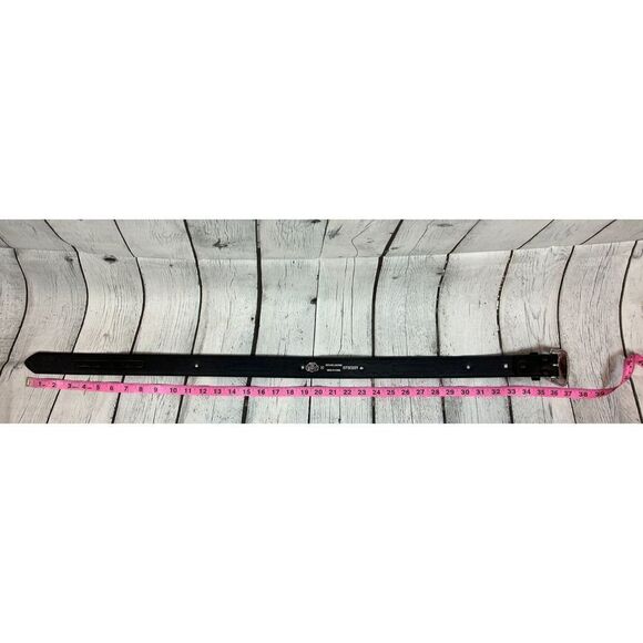 CAVENDER'S black brown embroidered southwestern aztec leather belt size 30 NWOT - Picture 9 of 11